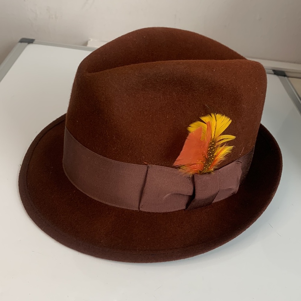 Morfelt - Mens 100% Wool Hat Size 7 1/8 , Choice- Brown